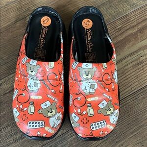 Women's Orange Nurse Bear Clog Mules